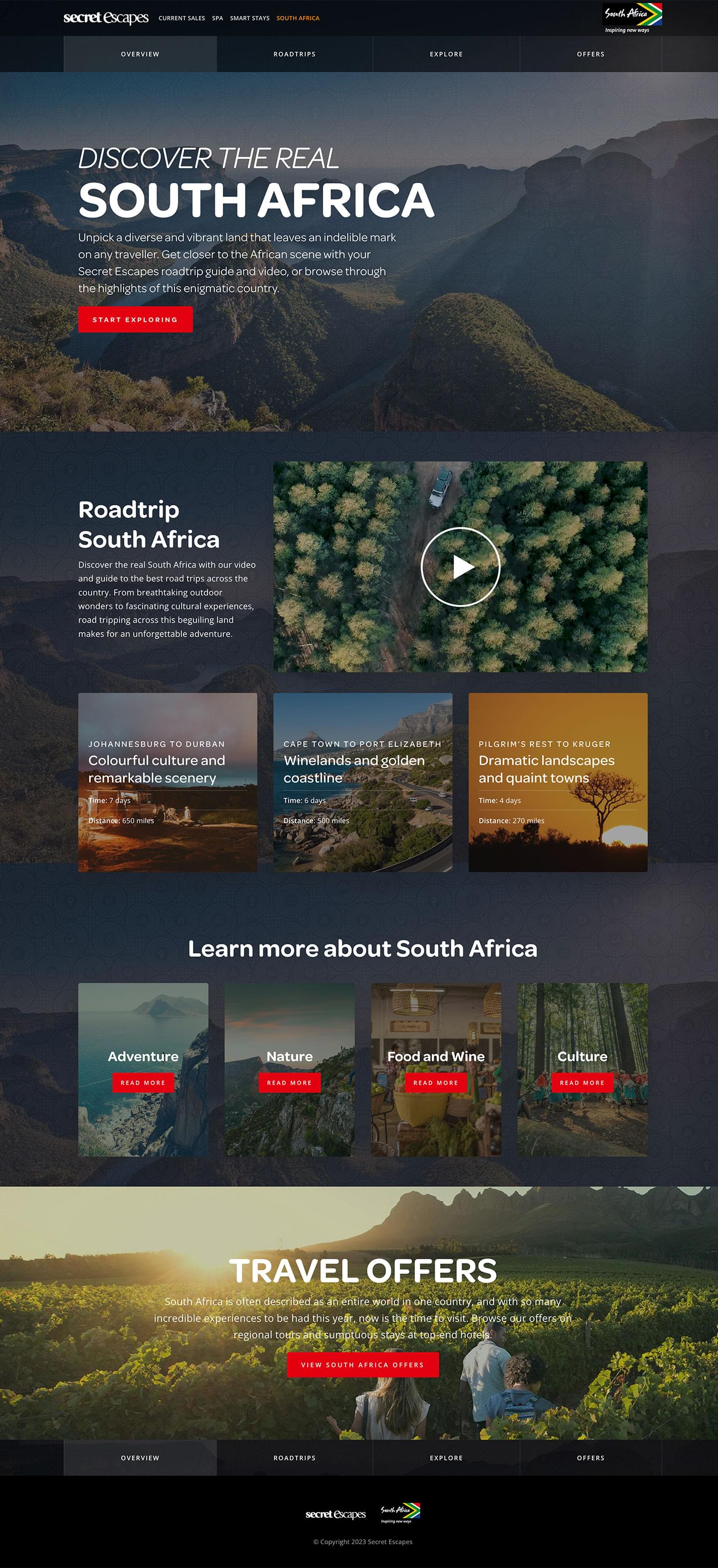 South Africa Tourism microsite